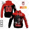 Personalized NRL South Sydney Rabbitohs Skull Death Art Hoodie