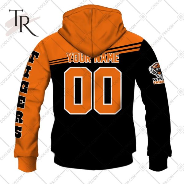 Personalized NRL Wests Tigers Skull Death Art Hoodie