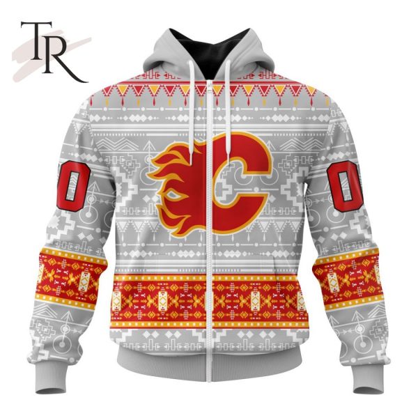 NEW] Customized NHL Calgary Flames Special Native Design Hoodie