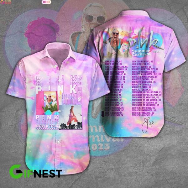 Pink Trustfall World Tour Summer Carnival 2023 Hawaiian Shirt