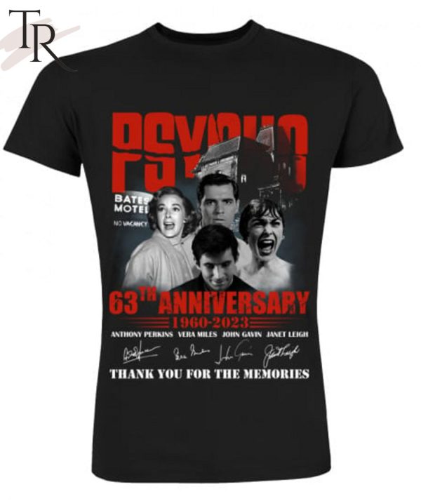 Psycho 63th Anniversary 1960 – 2023 Thank You For The Memories T-Shirt