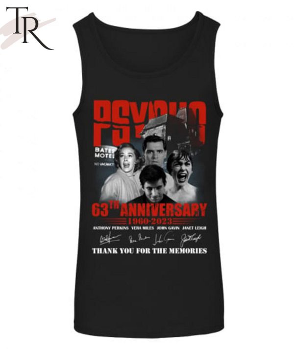 Psycho 63th Anniversary 1960 – 2023 Thank You For The Memories T-Shirt