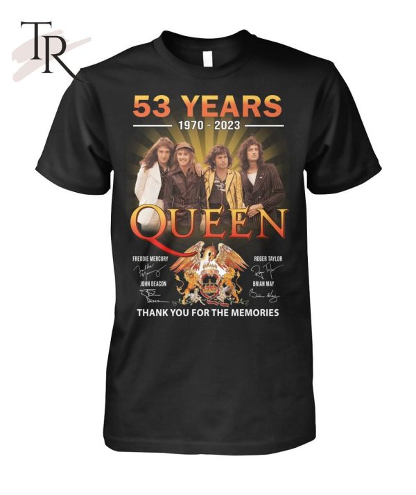 53 Years 1970 – 2023 Queen Signature Character Thank You For The Memories T-Shirt