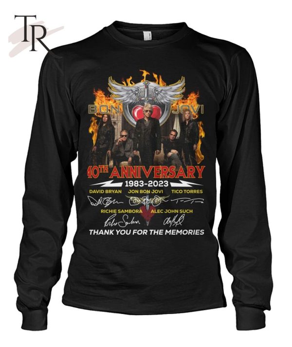 Bon Jovi 40th Anniversary 1983 – 2023 Signature Character Thank You For The Memories T-Shirt