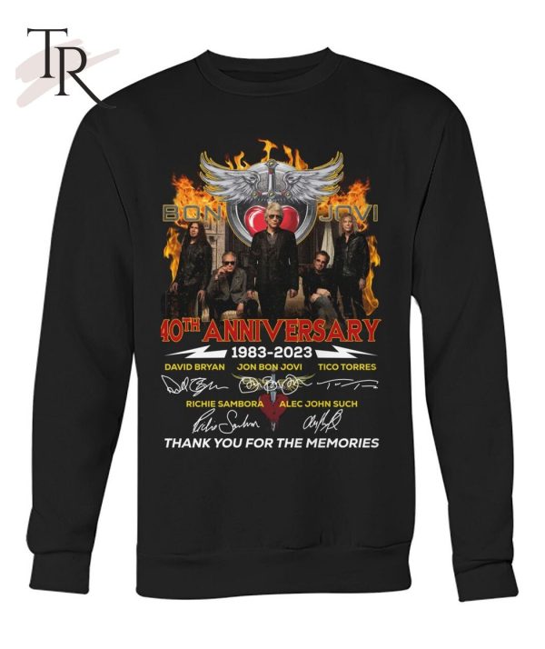 Bon Jovi 40th Anniversary 1983 – 2023 Signature Character Thank You For The Memories T-Shirt