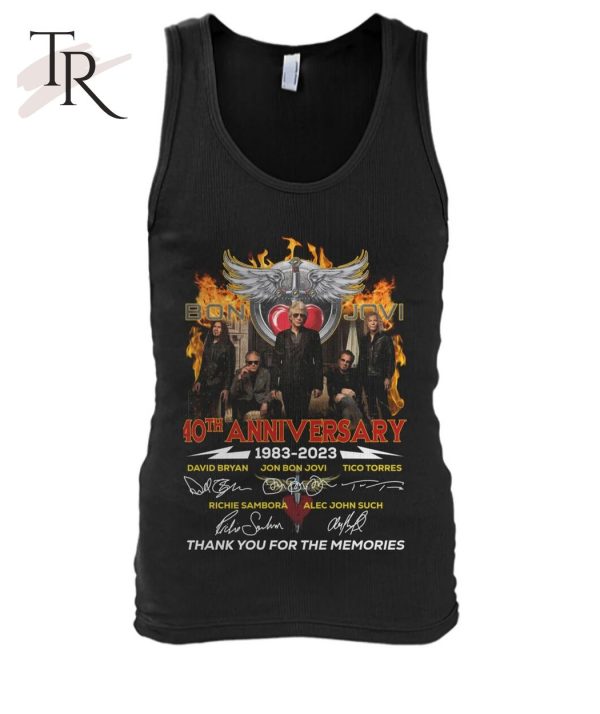 Bon Jovi 40th Anniversary 1983 – 2023 Signature Character Thank You For The Memories T-Shirt