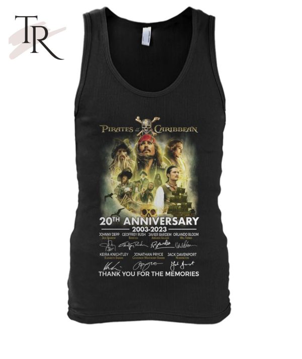 Pirates Of The Caribbean 20th Anniversary 2003 – 2023 Signature Character Thank You For The Memories T-Shirt