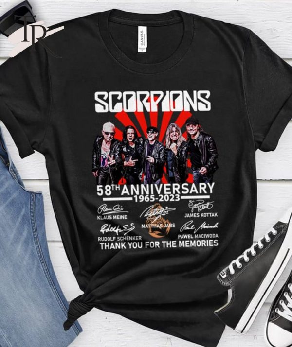 Scorpions 58th Anniversary 1965-2023 Signature Thank You For The Memories Shirt