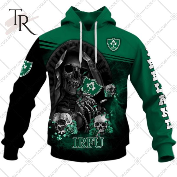 Personalized IRFU Ireland national Rugby Skull Death Hoodie