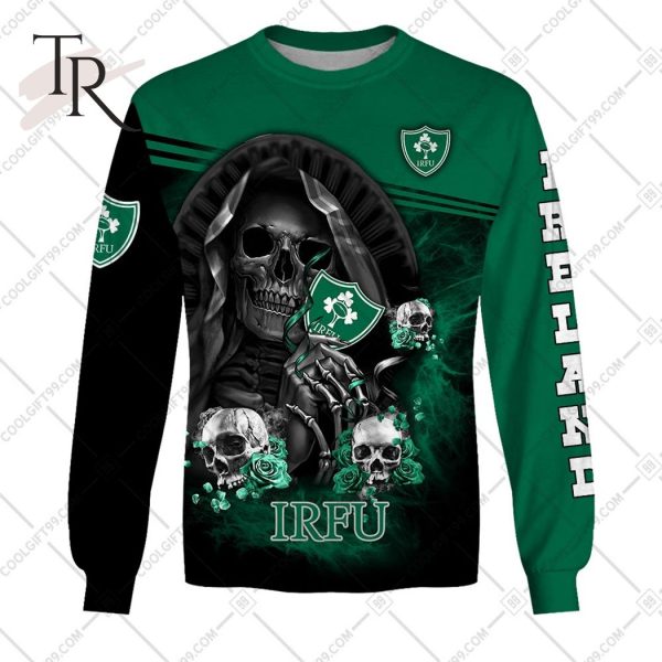 Personalized IRFU Ireland national Rugby Skull Death Hoodie