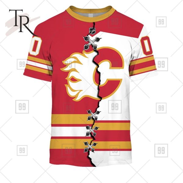 Personalized NHL Calgary Flames Mix Jersey 2023 Style Hoodie