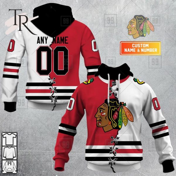 Personalized NHL Chicago Blackhawks Mix Jersey 2023 Style Hoodie