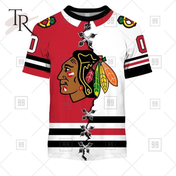 Personalized NHL Chicago Blackhawks Mix Jersey 2023 Style Hoodie