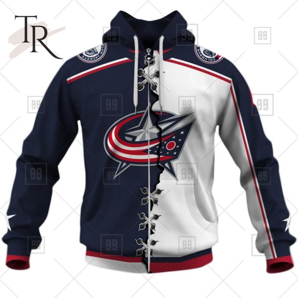 Personalized NHL Columbus Blue Jackets Mix Jersey 2023 Style Hoodie