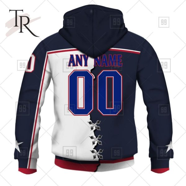 Personalized NHL Columbus Blue Jackets Mix Jersey 2023 Style Hoodie