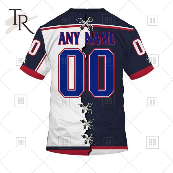 Personalized NHL Columbus Blue Jackets Mix Jersey 2023 Style Hoodie