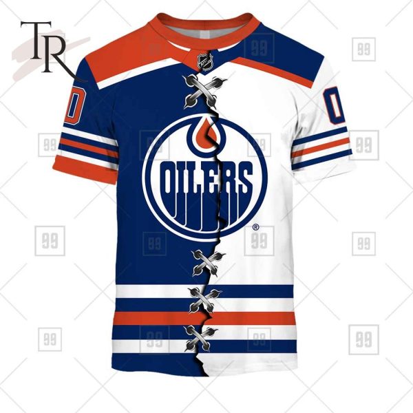 Personalized NHL Edmonton Oilers Mix Jersey 2023 Style Hoodie