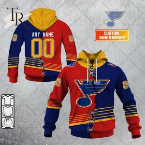 Personalized NHL Mix Retro Jersey St. Louis Blues Style Hoodie