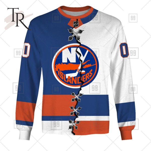 Personalized NHL New York Islanders Mix Jersey 2023 Style Hoodie