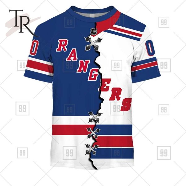 Personalized NHL New York Rangers Mix Jersey 2023 Style Hoodie