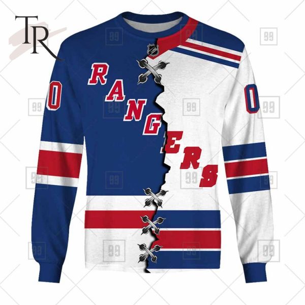 Personalized NHL New York Rangers Mix Jersey 2023 Style Hoodie