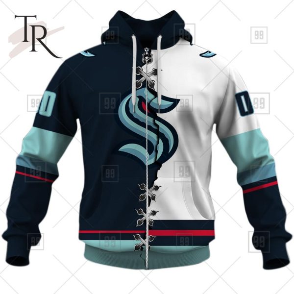 Personalized NHL Seattle Kraken Mix Jersey 2023 Style Hoodie - Torunstyle