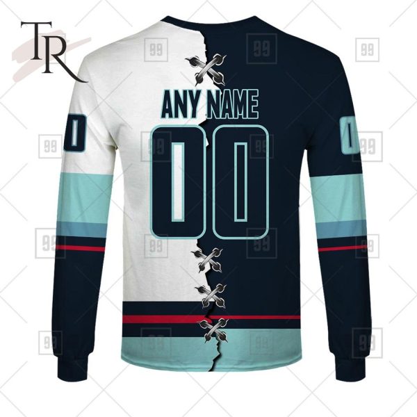 Personalized NHL Seattle Kraken Mix Jersey 2023 Style Hoodie