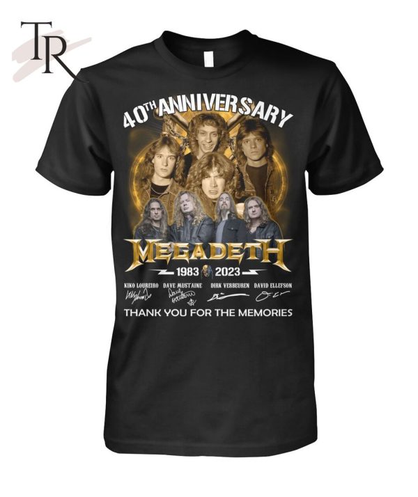 40th Anniversary 1983 – 2023 Megadeth Thank You For The Memories T-Shirt