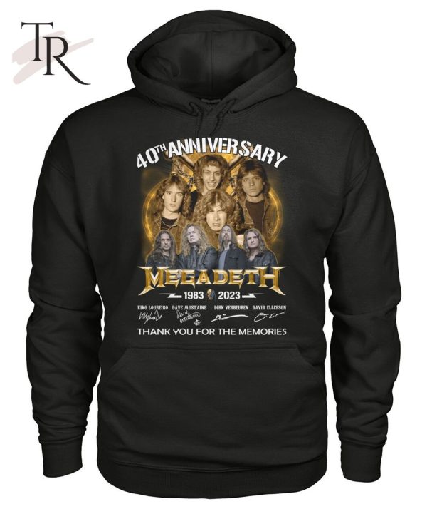 40th Anniversary 1983 – 2023 Megadeth Thank You For The Memories T-Shirt