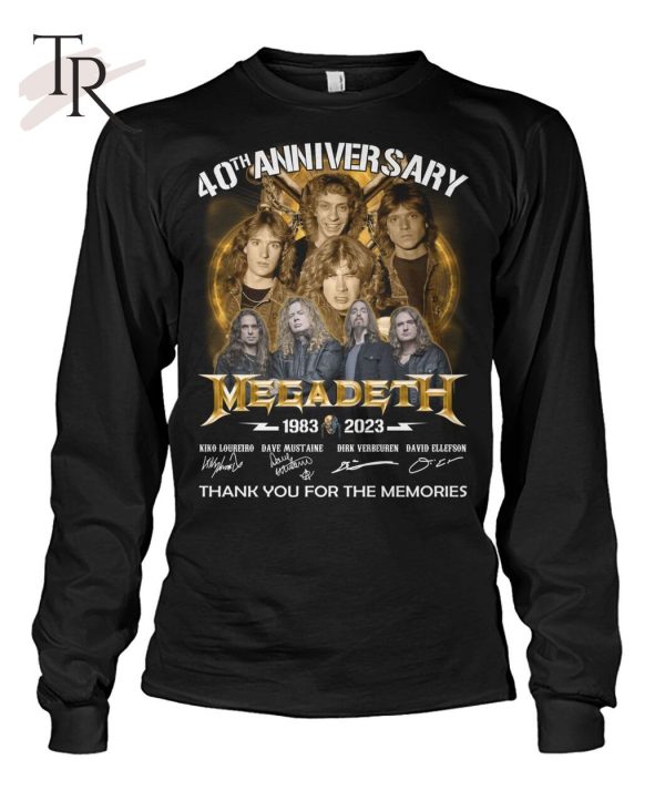 40th Anniversary 1983 – 2023 Megadeth Thank You For The Memories T-Shirt