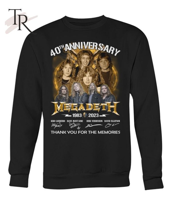 40th Anniversary 1983 – 2023 Megadeth Thank You For The Memories T-Shirt