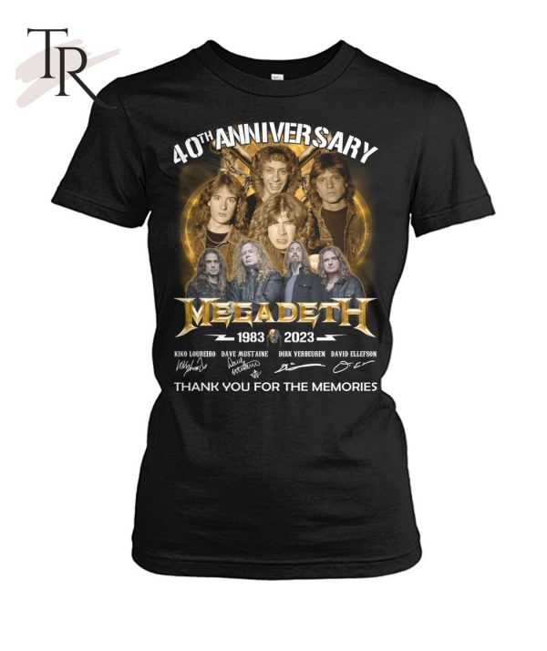 40th Anniversary 1983 – 2023 Megadeth Thank You For The Memories T-Shirt