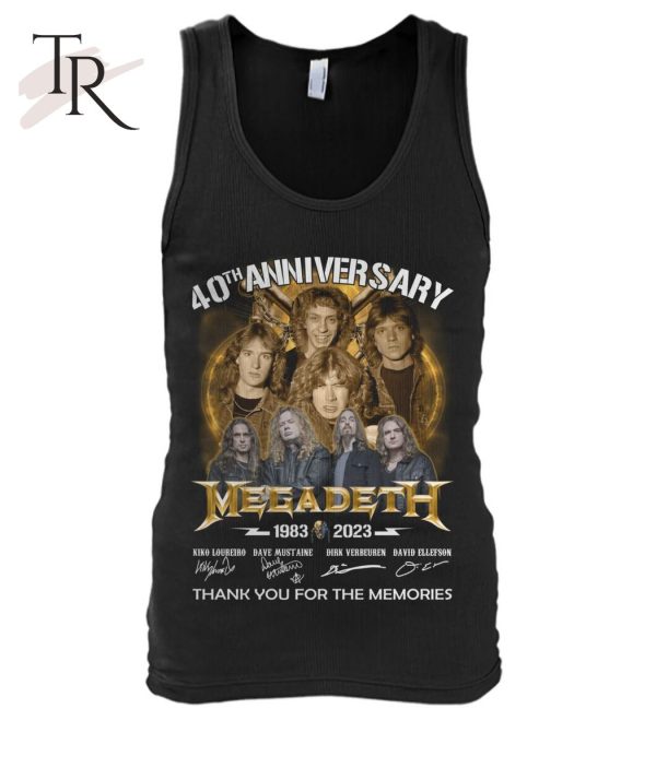 40th Anniversary 1983 – 2023 Megadeth Thank You For The Memories T-Shirt