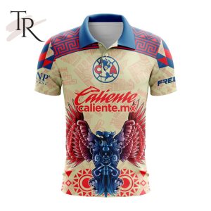 LIGA MX Club America 2023 – 2024 Home Aztec Design Polo Shirt