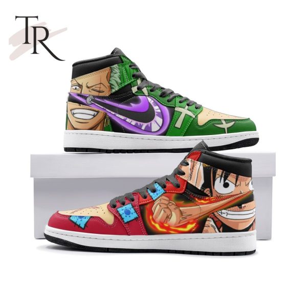 Zoro and Luffy One Piece Air Jordan 1, High Top Sneaker