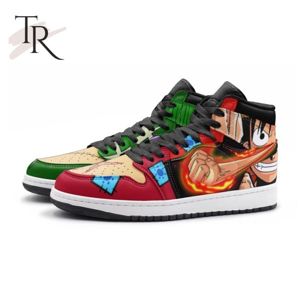 Zoro and Luffy One Piece Air Jordan 1, High Top Sneaker