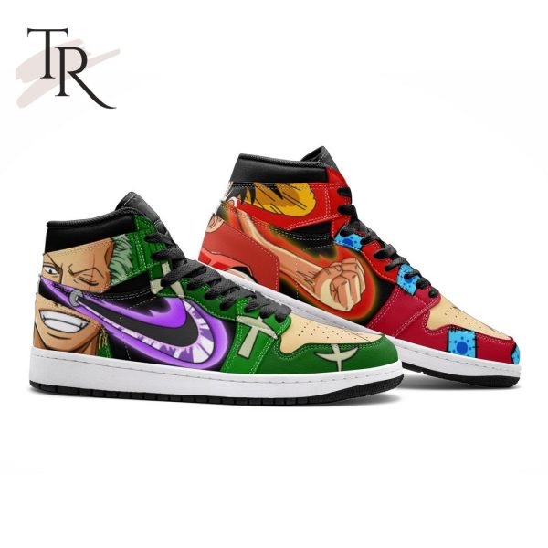 Zoro and Luffy One Piece Air Jordan 1, High Top Sneaker