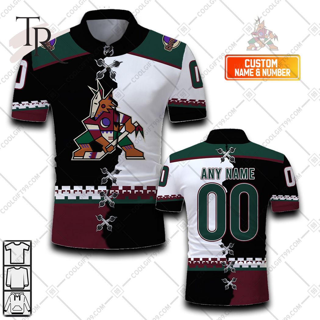 Arizona Coyotes Personalized Name NHL Mix Jersey Polo Shirt