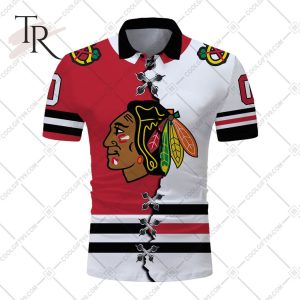 Customized NHL Chicago Blackhawks Mix Jersey Style Polo Shirt