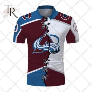 Customized NHL Colorado Avalanche Mix Jersey Style Polo Shirt