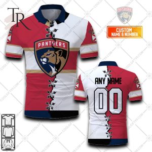 Customized NHL Florida Panthers Mix Jersey Style Polo Shirt