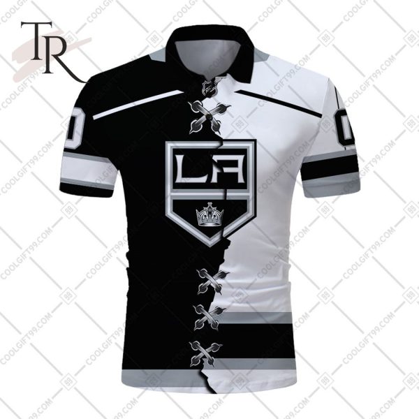 Customized NHL Los Angeles Kings Mix Jersey Style Polo Shirt