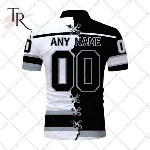 Customized NHL Los Angeles Kings Mix Jersey Style Polo Shirt