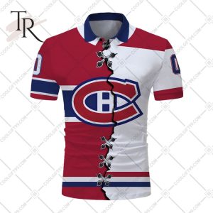Customized NHL Montreal Canadiens Mix Jersey Style Polo Shirt