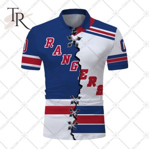 Customized NHL New York Rangers Mix Jersey Style Polo Shirt