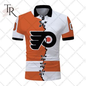 Customized NHL Philadelphia Flyers Mix Jersey Style Polo Shirt