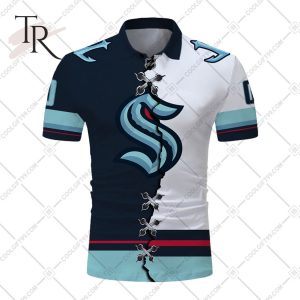Customized NHL Seattle Kraken Mix Jersey Style Polo Shirt