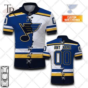 Customized NHL St. Louis Blues Mix Jersey Style Polo Shirt