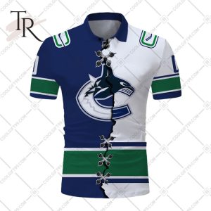 Customized NHL Vancouver Canucks Mix Jersey Style Polo Shirt