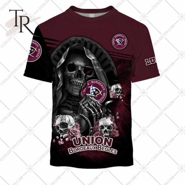 Personalized Bordeaux Begles Rugby Skull Death Design Hoodie